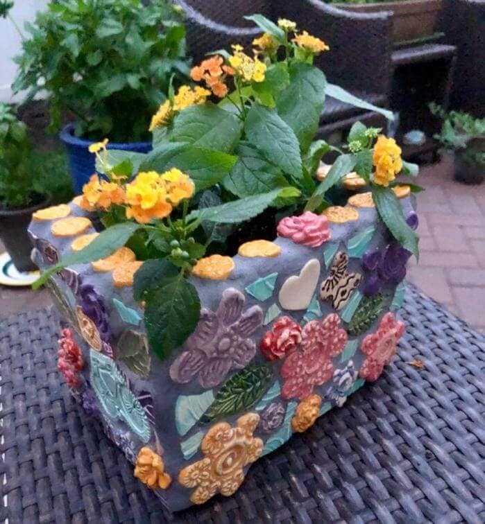 "Flower box" by Alissa Blumenthal. Handmade with texture and pattern