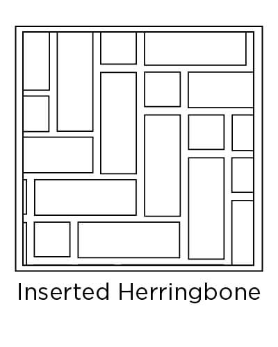 example of inserted herringbone tile layout design