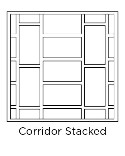 example of corridor stacked tile layout design