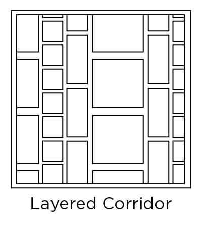 example of layered corridor tile layout design