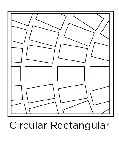 example of circular rectangular tile layout design