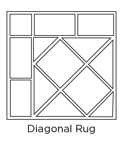 example of diagonal rug tile layout design