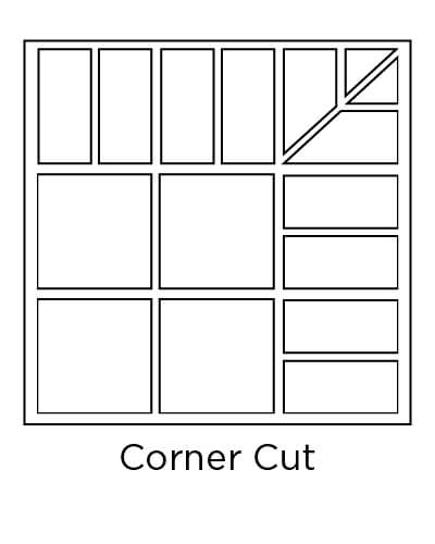example of corner cut tile layout design