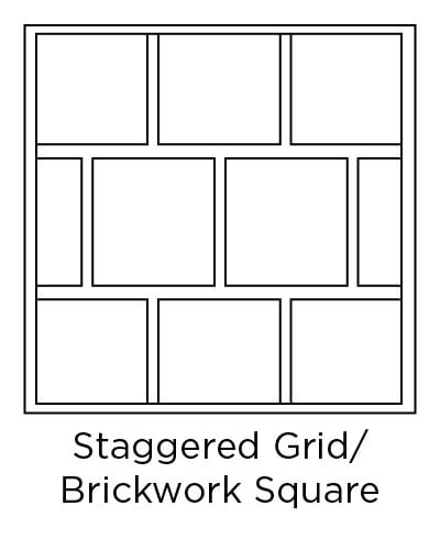 example of staggered grid/ brickwork square tile design layout