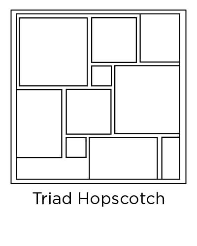 example of triad hopscotch tile layout design
