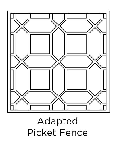 example of adapted picket fence tile layout design