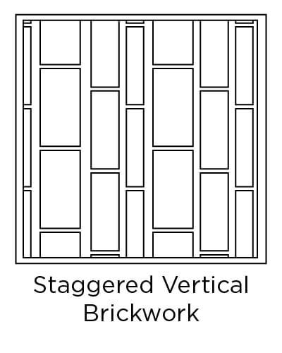 example of staggered vertical brickwork tile layout design