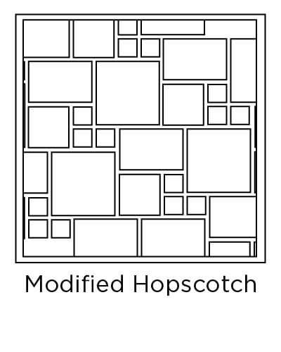example of modified hopscotch tile layout design