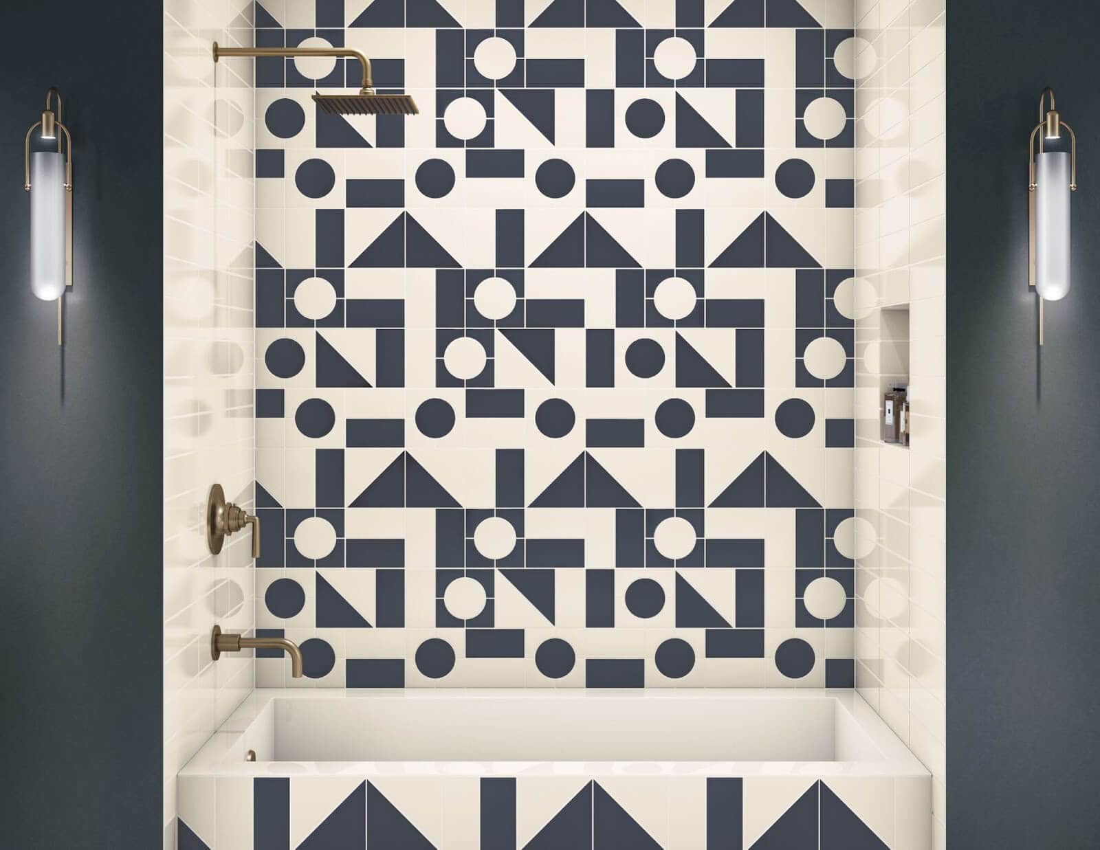 Creative ceramic tile for hotel shower wall