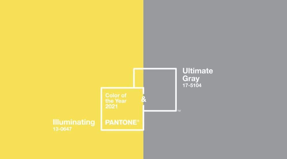 Pantone 2021 Colors of the year, ultimate gray and illuminating