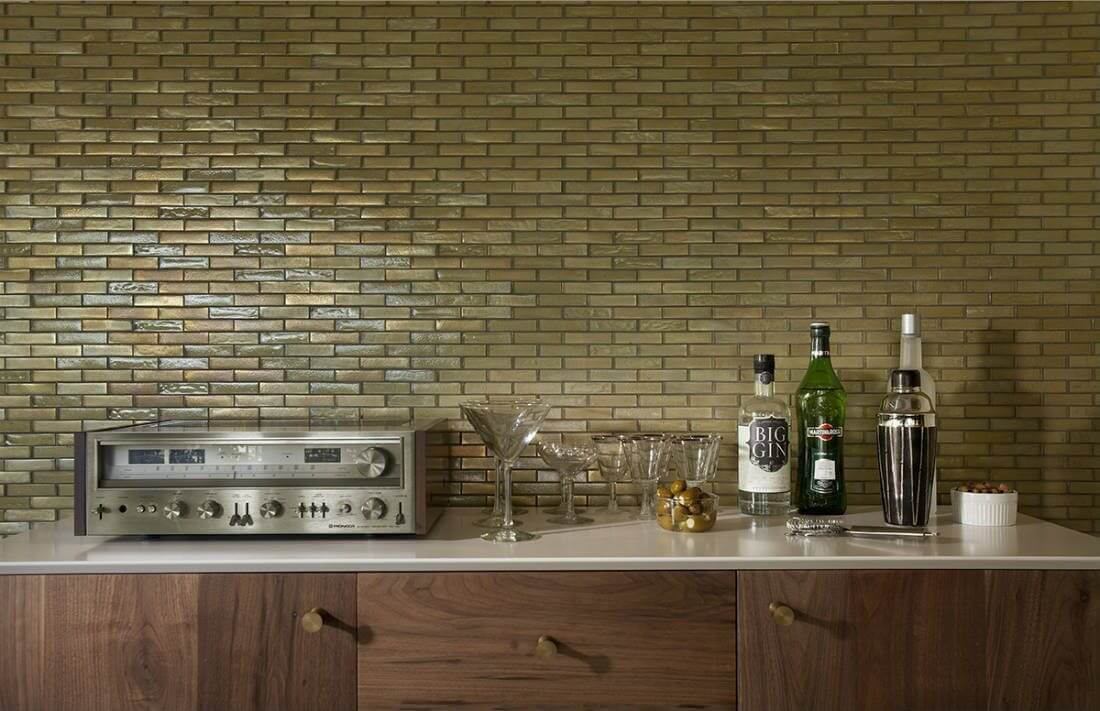 green-look subway tile for kitchen wall