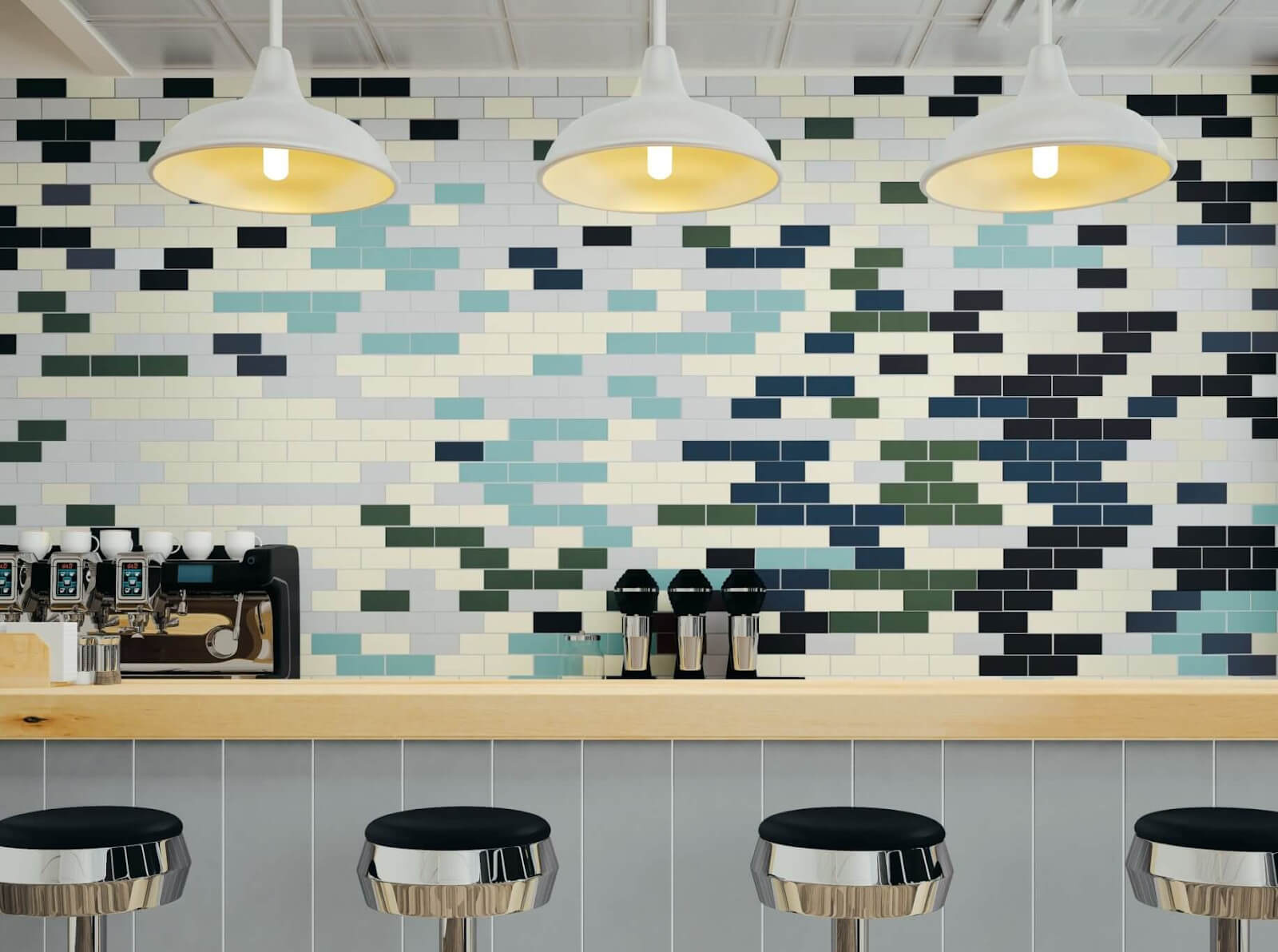 colorful subway tile for dinner wall