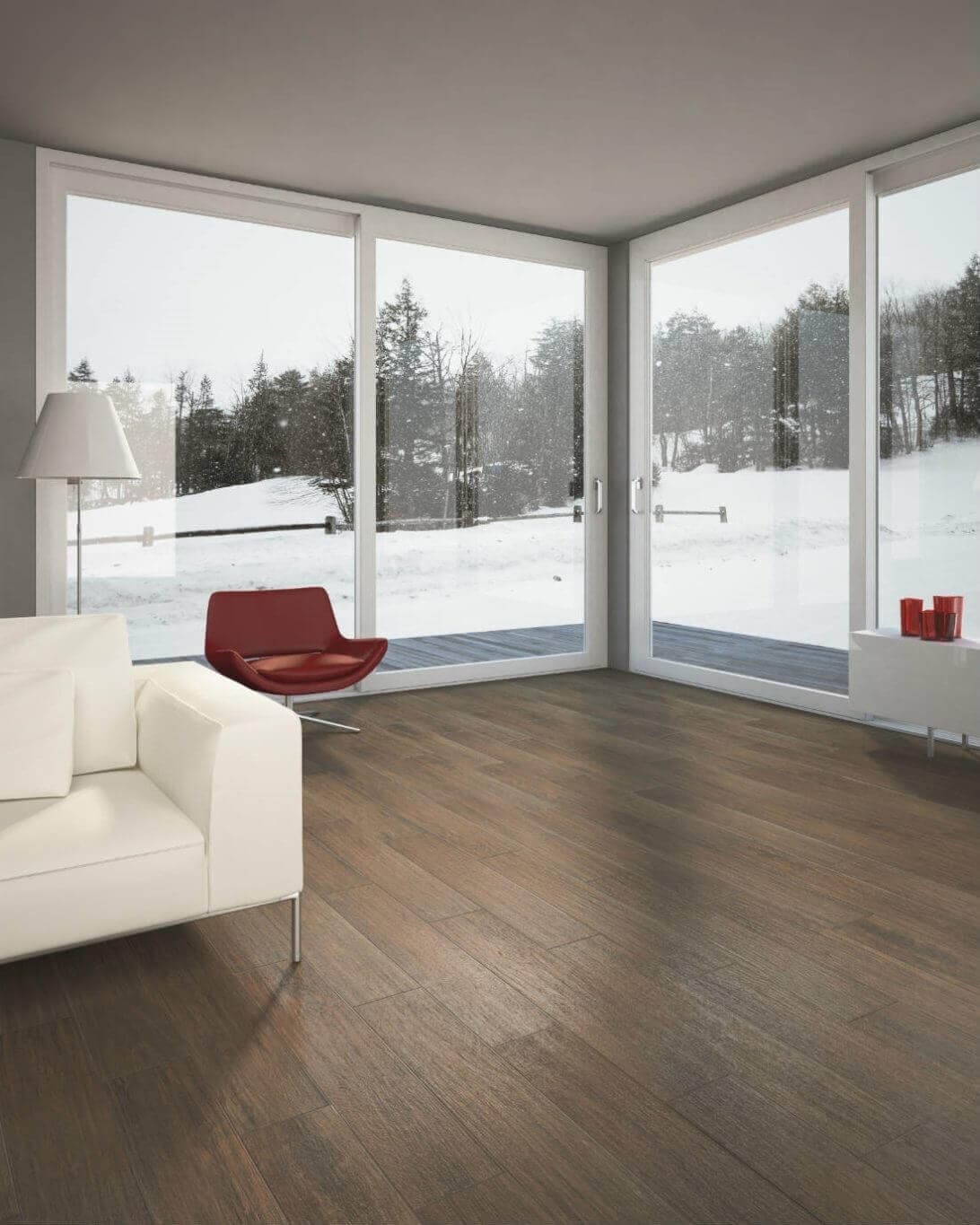 Entryway with radiant heat flooring